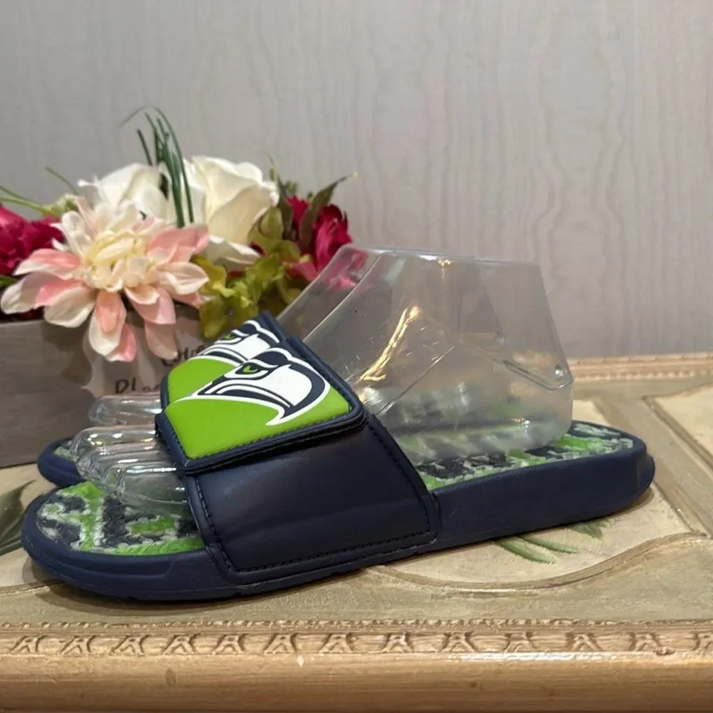 FOCO Seattle Seahawks NFL Unisex Gel Slides Flip Flops Sandals Sz S M:7/8 W:8/9